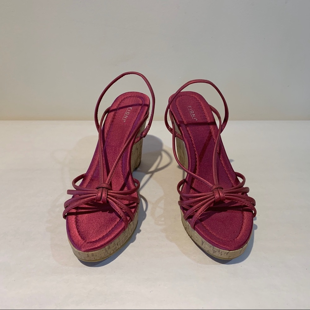 Fioni Red Strappy Crock Heels, Size 5